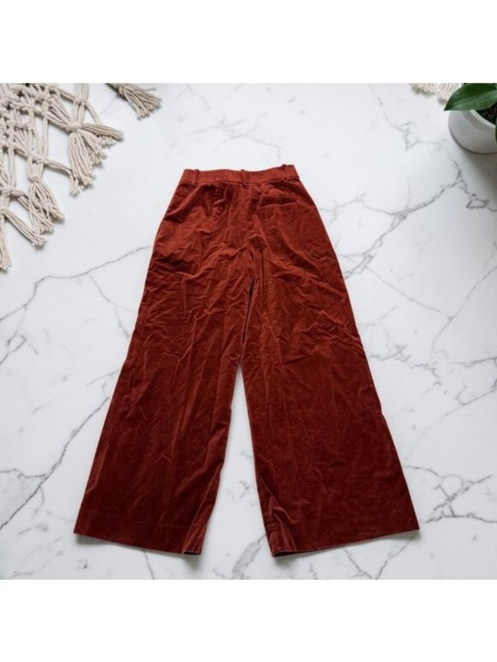 Banana Republic Veluro Relaxed High Waist Ultra Wide Velvet Pants Size 2 Short - Picture 5 of 16